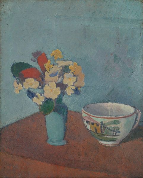 Émile Bernard-Vase with flowers and cups by finemasterpiece