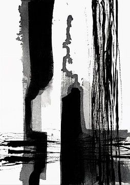black white ink abstract by Ela Szczepaniak