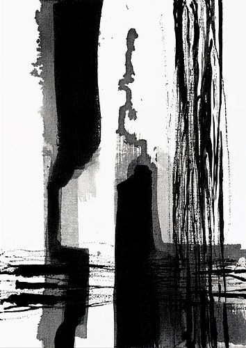 black white ink abstract