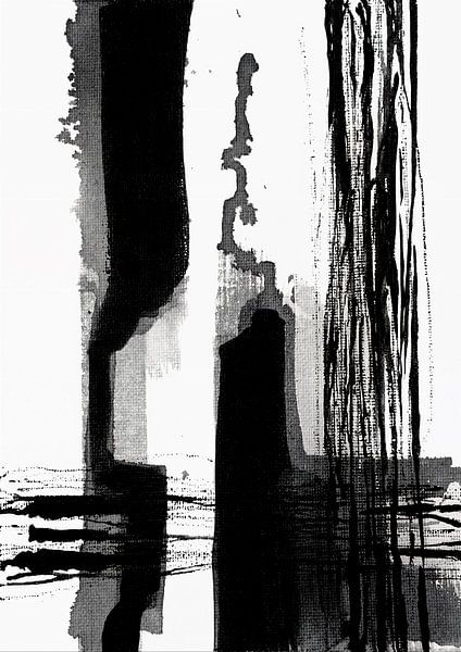 black white ink abstract by Ela Szczepaniak