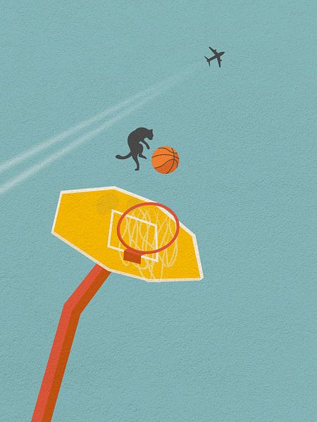 Fliegen hinter dem Basketballkorb von RickyAP