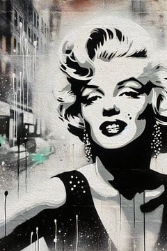 Marilyn Monroe straatkunst van Andreas Magnusson