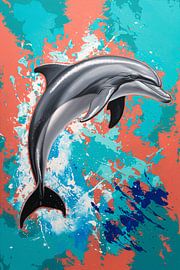 Abstrakter Delphin in Aktion von Imperial Art House