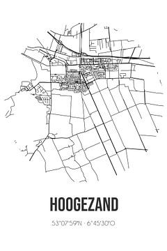 Hoogezand (Groningen) | Map | Black and white by Rezona