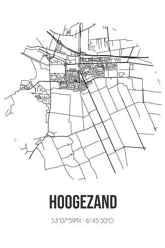 Hoogezand (Groningen) | Landkaart | Zwart-wit