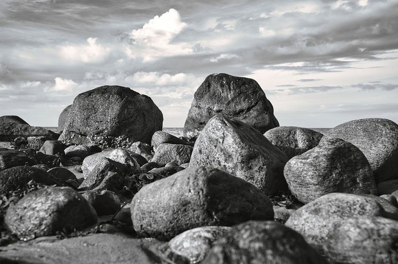 Stone beach in Denmark by the sea by Martin Köbsch