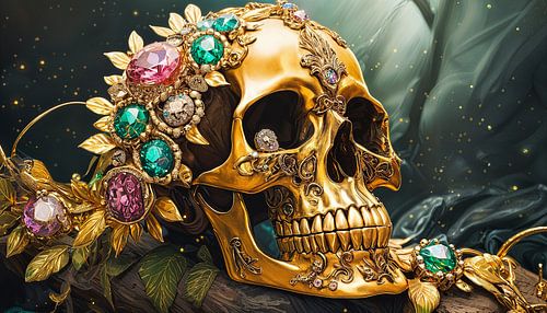 Schedel met diamanten