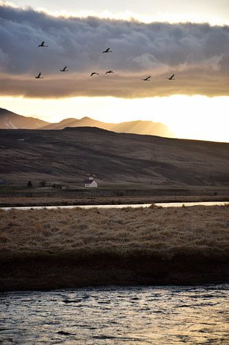 Zonsondergang in Vatnsdal