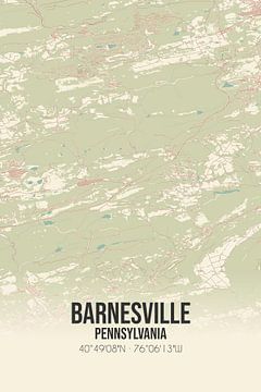 Vintage landkaart van Barnesville (Pennsylvania), USA. van Rezona