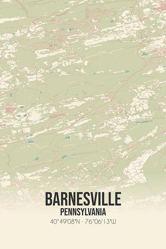 Alte Karte von Barnesville (Pennsylvania), USA.