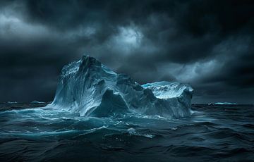 Ochtendlicht transformeert ijsbergen van fernlichtsicht