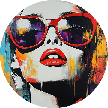 Vrouw met zonnebril Pop Art