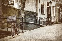 The Dutch city of Gouda with a bicycle in front