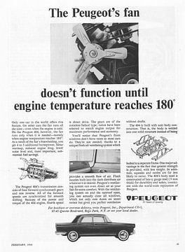 Vintage Werbung 1965 Peugeot