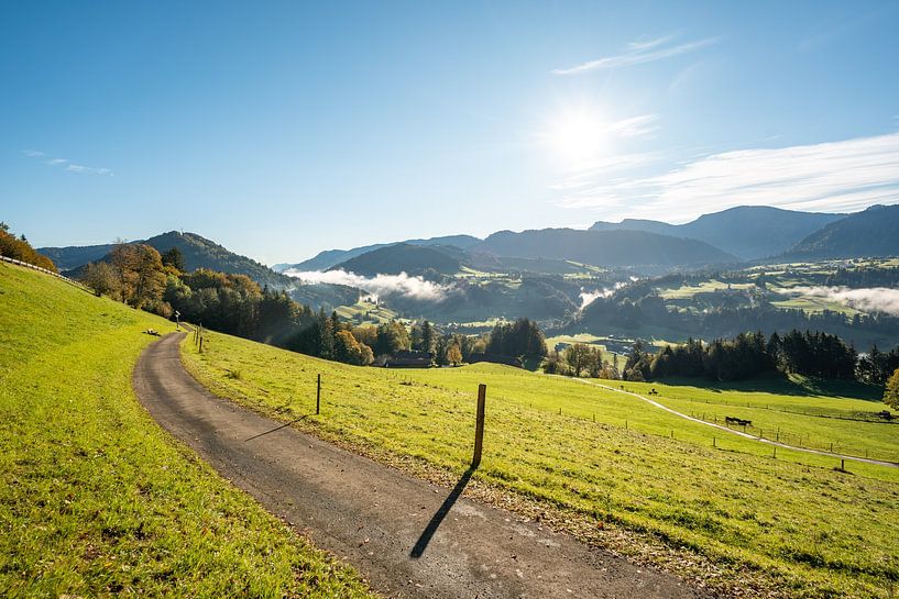 Autumn in Oberstaufen with a view of the Staufen and Hochgrat mountains by Leo Schindzielorz