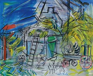 Raoul Dufy - Ernte bei stürmischen Himmel (1946)