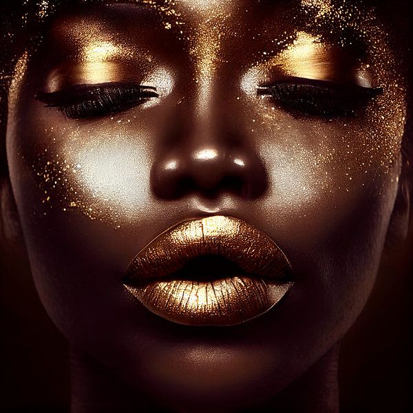 Porträt einer Frau mit goldenem Make-up. Teil 1 von Maarten Knops