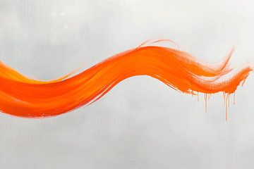 Vague orange dynamique sur fond clair sur Poster Art Shop