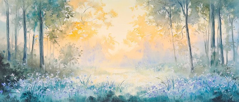 Forêt féerique dans la lumière du matin par Poster Art Shop