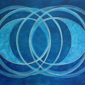 Blue & Circles Painting von Blickfänger Gemälde