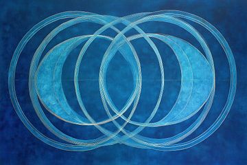 Blue & Circles Painting by Eye catching paintings