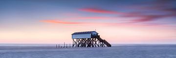 Coucher de soleil sur la plage de St. Peter Ording sur Voss Fine Art Fotografie