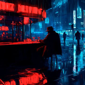 Night in the neon-lit city by Poster Art Shop