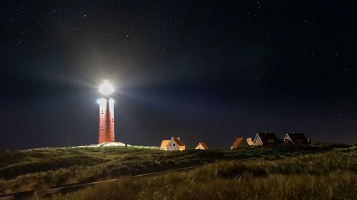 Texel Leuchtturm in der Nacht