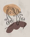 Minimalistische lijntekening van een gezicht van Tanja Udelhofen thumbnail
