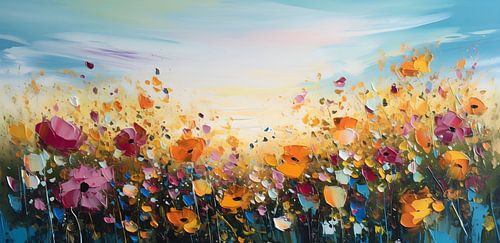 Bloemenveld in de zomer