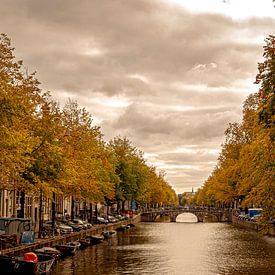 Gouden uur Amsterdam kanaal van Alexander Jonker