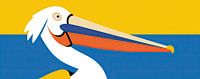 Schilderij Vrolijke Vogel | Oranje Billen Boven Water van ARTEO Schilderijen thumbnail