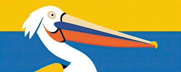 Schilderij Vrolijke Vogel | Oranje Billen Boven Water van ARTEO Schilderijen