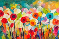 Abstract field of flowers