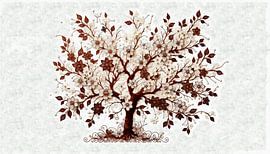 Arbre en fleurs aux teintes naturelles