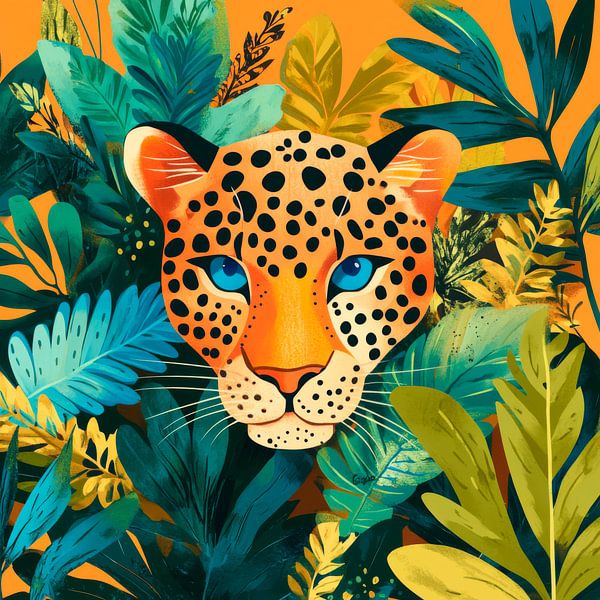 Leopard im Dschungelparadies von Poster Art Shop