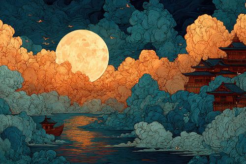 schilderachtige japanse kunst