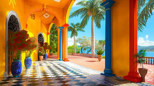 Terras met uitzicht op de oceaan