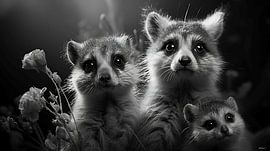 Wildtiere in Schwarz und Weiß von Gelissen Artworks