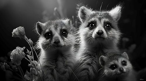 faune et flore en noir et blanc