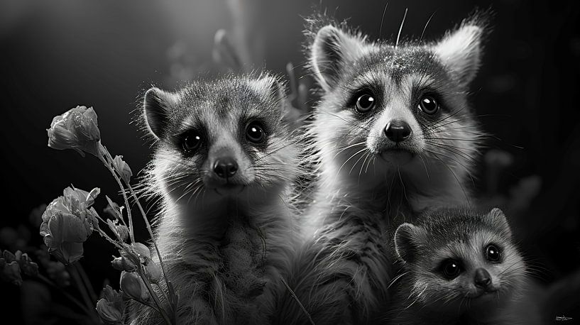 wilde dieren in zwart-wit van Gelissen Artworks