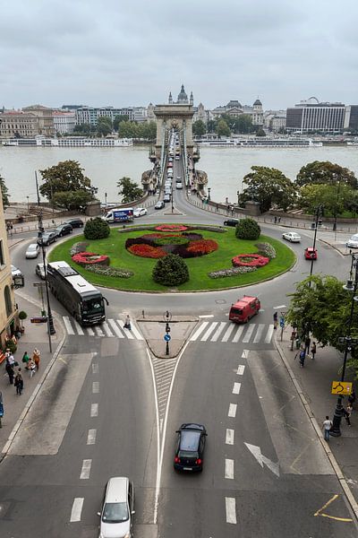 Budapest Skyline mit Donau und Kettenbrücke von Frank Herrmann