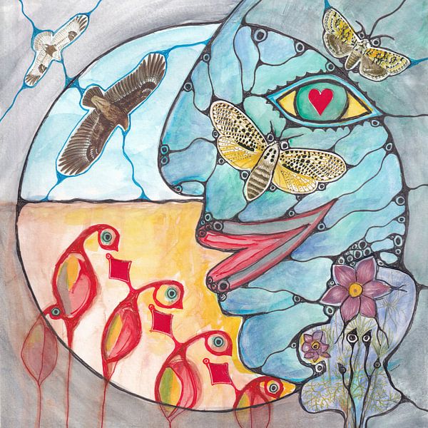 Face with dream world by Renée Meijer