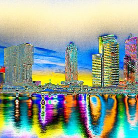 skyline Rotterdam digital art by Elroy Spelbos Fotografie