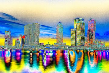 skyline Rotterdam digital art by Elroy Spelbos Fotografie