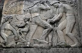 Kunstwerk bij de ingang van de zoutkathedraal van Zipaquirá