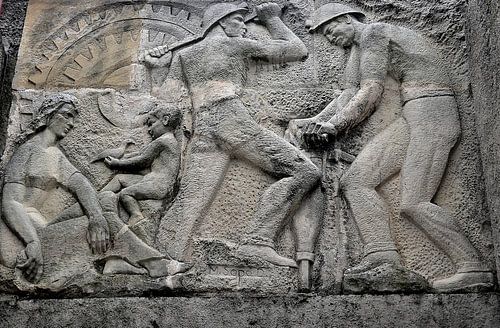 Artwork at the entrance to Zipaquirá salt cathedral