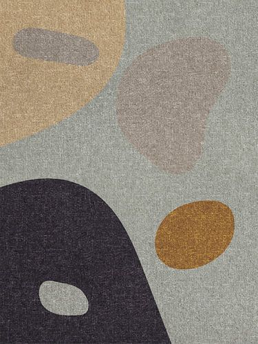 Abstracte kiezelstenen 5. Moderne abstracte Zen-kunst in aardetinten.