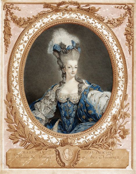 modekoningin, Marie Antoinette, Jean François  de Janinet, 1777 van Atelier Liesjes
