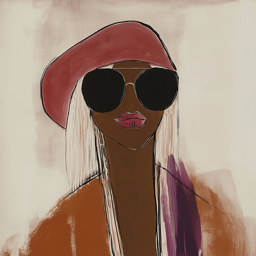 Summer Chic – a modern portrait of a woman wearing sunglasses by Bianca ter Riet
